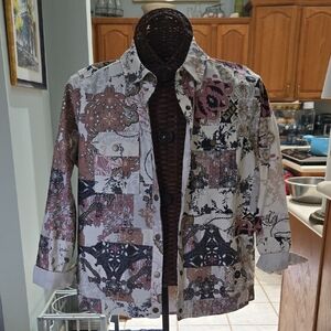 Cato Black and White Lightweight Shirt Jacket